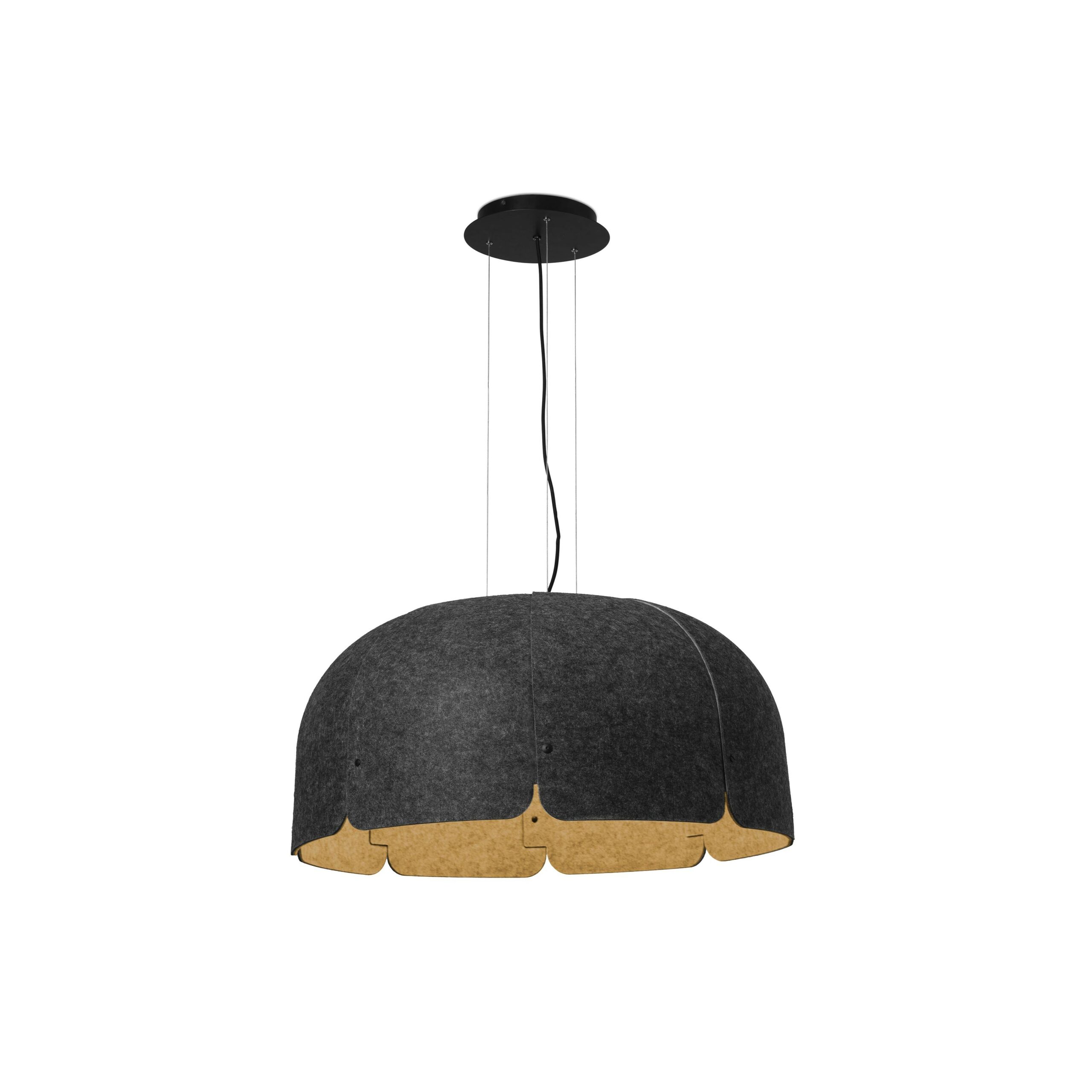 Suspension contemporaine pour restaurant Mute ø80 avec abat-jour fabriqué avec des bouteilles recyclées par Nahtrang