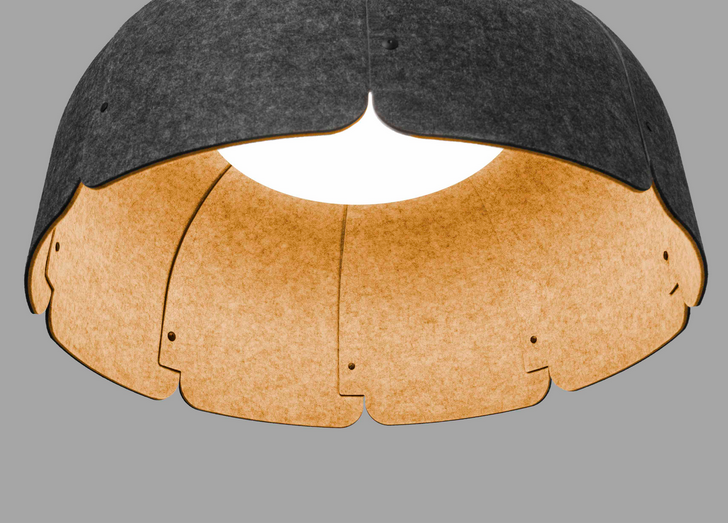 Suspension contemporaine pour restaurant Mute ø80 avec abat-jour fabriqué avec des bouteilles recyclées par Nahtrang Suspension contemporaine pour restaurant Mute ø80 avec abat-jour fabriqué avec des bouteilles recyclées par Nahtrang