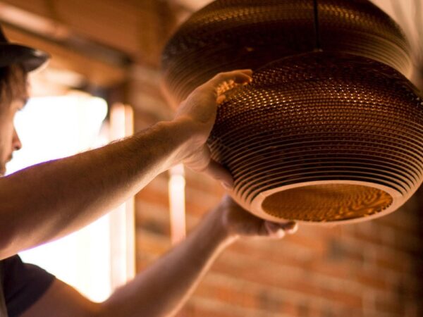 Suspension en carton recyclé Disc24 ∅61 Scraplights par Graypants