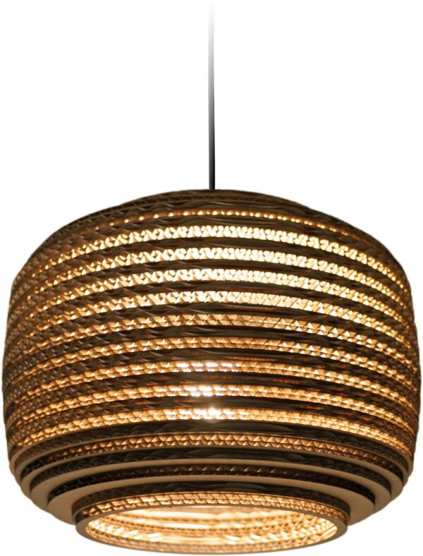Suspension en carton recyclé Ausi12 ∅28 Scraplights par Graypants