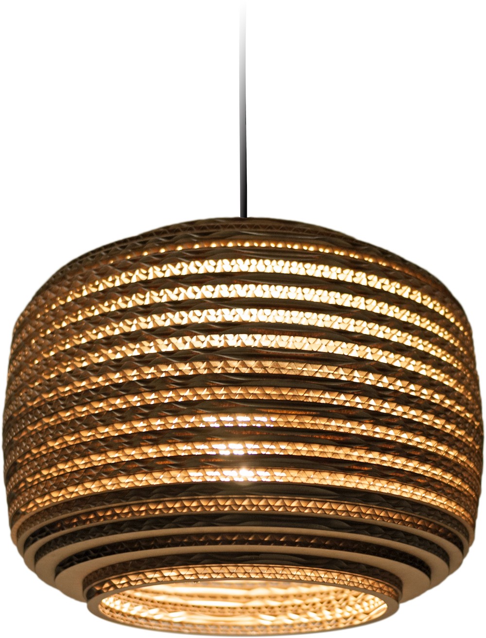 Suspension en carton recyclé Ausi12 ∅28 Scraplights par Graypants