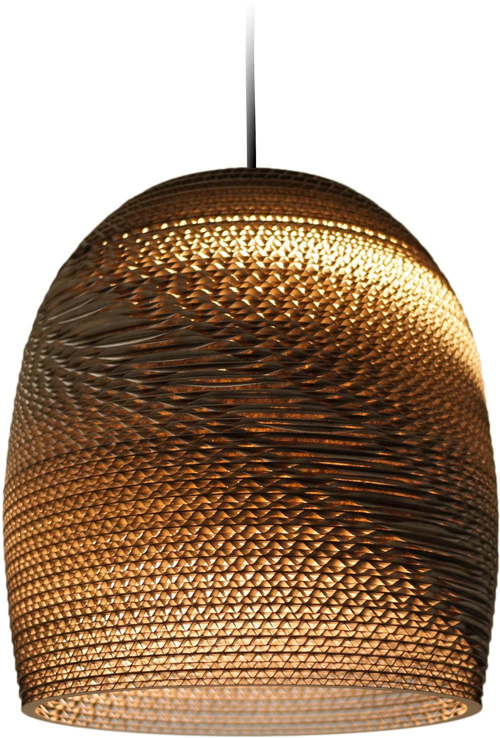 Suspension en carton recyclé Bell10 ∅27 Scraplights par Graypants