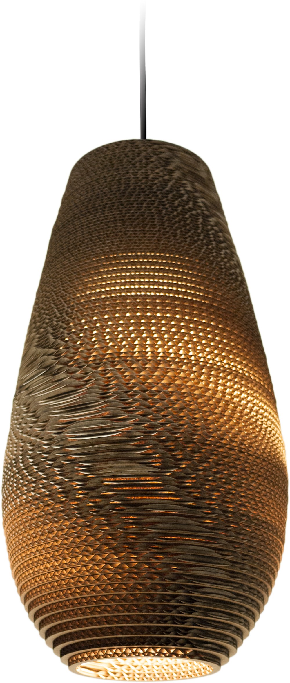Suspension en carton recyclé Drop18 ∅25 Scraplights par Graypants