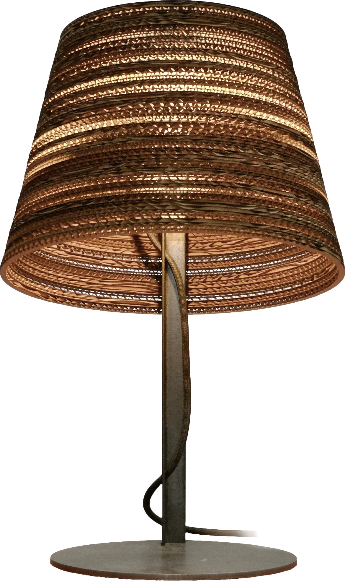 Lampe à poser design en carton recyclé Tilt table Scraplights par Graypants