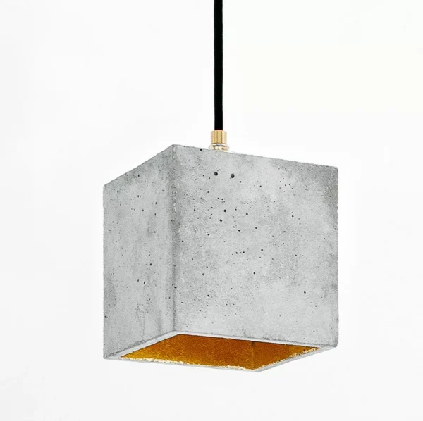 Lampe béton : luminaires en béton brut ou poli Suspension Design B1 Cubic Beton