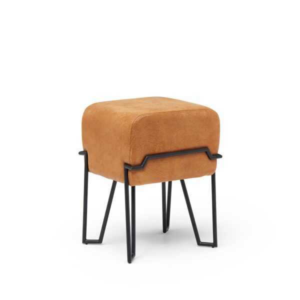 Tabouret design en cuir Bokk au design graphique par Ka-Lai Chan X Puik Art