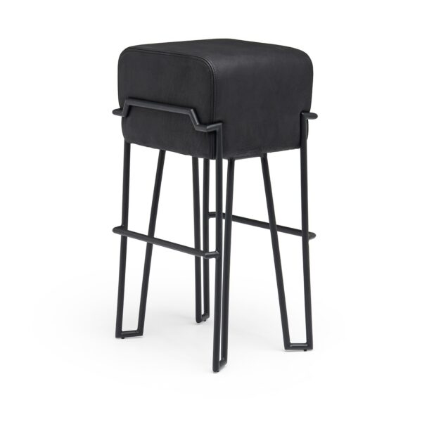Tabouret haut en cuir Bokk bar au design graphique par Ka-Lai Chan X Puik Art