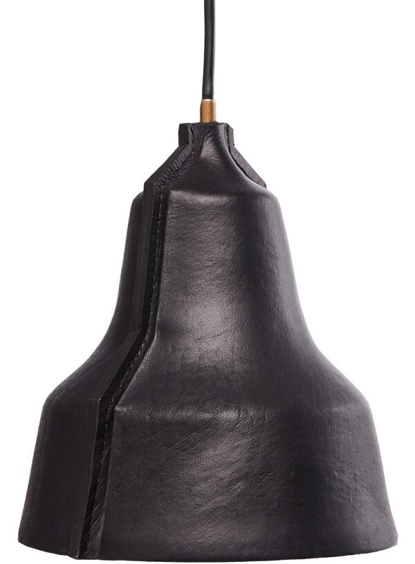 Suspension en cuir véritable noir LLOYD au design original fait main par Puik Art