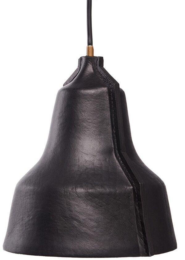 Suspension en cuir véritable noir LLOYD au design original fait main par Puik Art