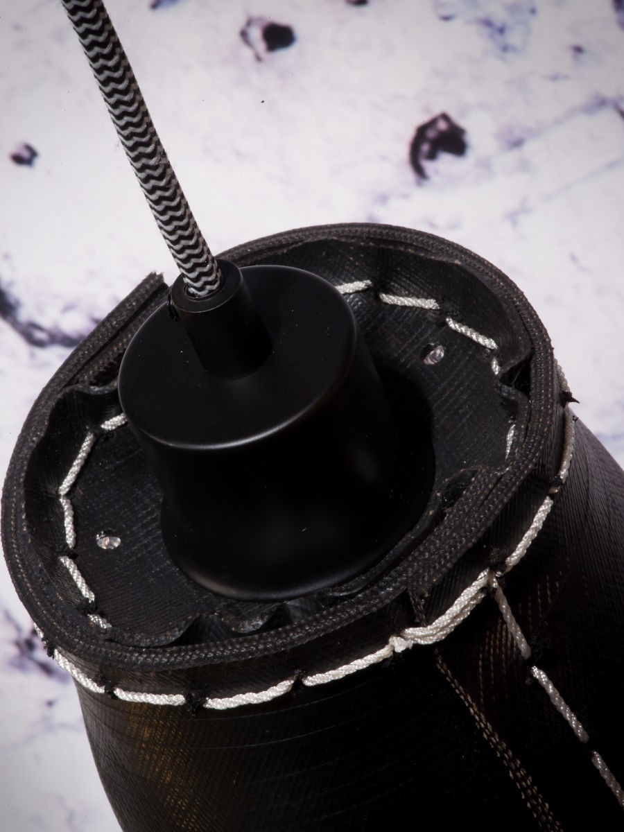 Suspension Amazon 3 abat-jours en pneu recyclé au design naturel par Good & Mojo