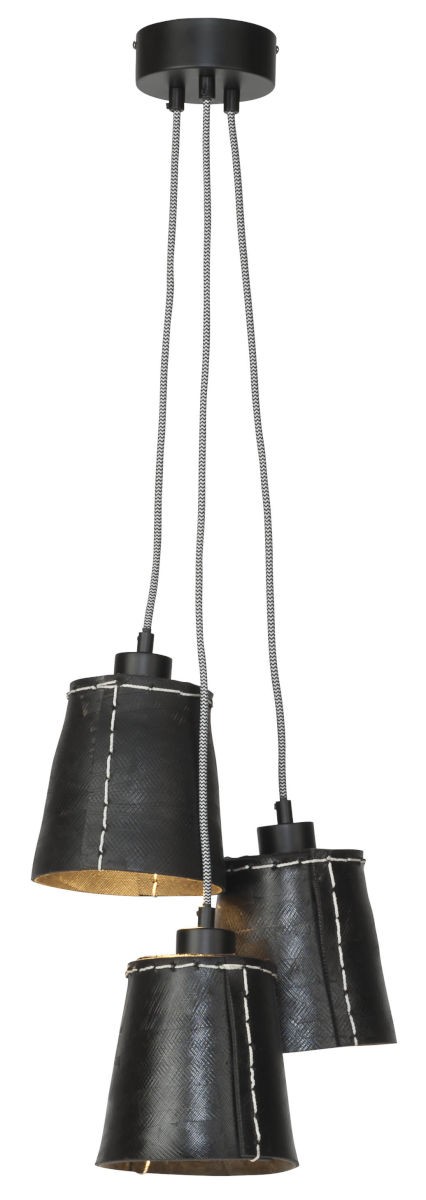 Suspension Amazon 3 abat-jours en pneu recyclé au design naturel par It's About Romi